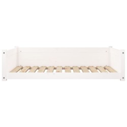 Lit pour chien Blanc 105,5x75,5x28 cm Bois de pin solide 