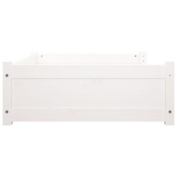 Lit pour chien Blanc 105,5x75,5x28 cm Bois de pin solide 