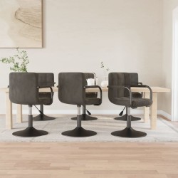 Chaises pivotantes à manger lot de 6 gris foncé velours 