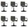 Chaises pivotantes à manger lot de 6 gris foncé velours 