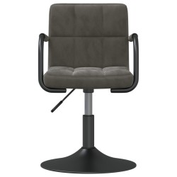 Chaises pivotantes à manger lot de 6 gris foncé velours 
