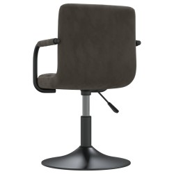 Chaises pivotantes à manger lot de 6 gris foncé velours 