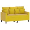Ensemble de canapés 2 pcs avec coussins Jaune Velours 