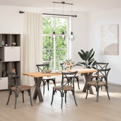 Pieds de table à manger en forme de X, 2 pièces, acier naturel, 50 x (72-73) cm 