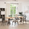 Pieds de table à manger en forme de X, 2 pièces, acier naturel, 50 x (72-73) cm 