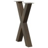 Pieds de table à manger en forme de X, 2 pièces, acier naturel, 50 x (72-73) cm 