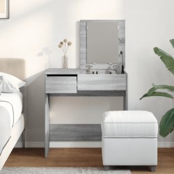 Coiffeuse avec miroir sonoma gris 73x46,5x120 cm 