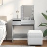 Coiffeuse avec miroir sonoma gris 73x46,5x120 cm 