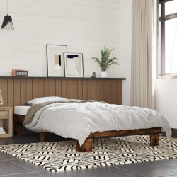 Cadre de lit sans matelas chêne fumé 100x200 cm 