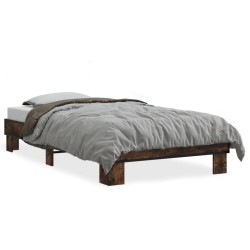 Cadre de lit sans matelas chêne fumé 100x200 cm 