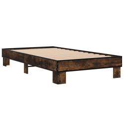 Cadre de lit sans matelas chêne fumé 100x200 cm 