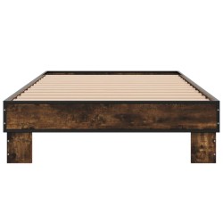 Cadre de lit sans matelas chêne fumé 100x200 cm 