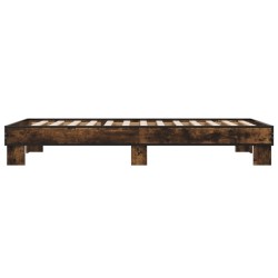 Cadre de lit sans matelas chêne fumé 100x200 cm 