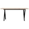 Table basse cadre en X 100x50x45 cm bois de pin massif et acier 