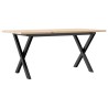 Table basse cadre en X 100x50x45 cm bois de pin massif et acier 