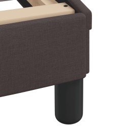 Lit avec matelas marron foncé 160x200 cm tissu 