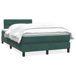 Sommier à lattes de lit et matelas vert foncé 120x210cm velours 