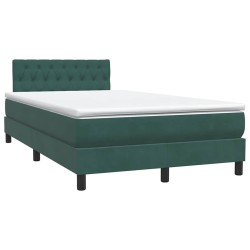 Sommier à lattes de lit et matelas vert foncé 120x210cm velours 