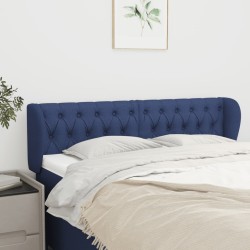 Tête de lit avec oreilles Bleu 163x23x78/88 cm Tissu 