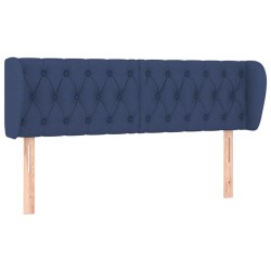 Tête de lit avec oreilles Bleu 163x23x78/88 cm Tissu 