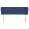 Tête de lit avec oreilles Bleu 163x23x78/88 cm Tissu 