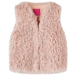 Gilet pour enfants fausse fourrure rose clair 116 