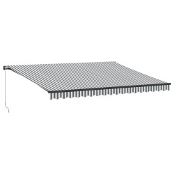 Auvent manuel rétractable avec LED anthracite blanc 450x350 cm 