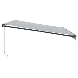Auvent manuel rétractable avec LED anthracite blanc 450x350 cm 