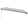 Auvent manuel rétractable avec LED anthracite blanc 450x350 cm 