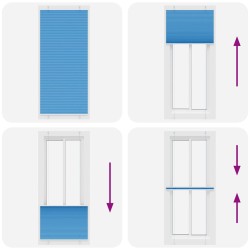 Store plissé bleu 95x200 cm largeur du tissu 94,4 cm polyester 