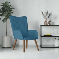 Chaise de relaxation Bleu Velours 
