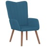 Chaise de relaxation Bleu Velours 