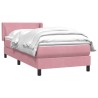 Sommier à lattes de lit avec matelas rose 100x220 cm velours 