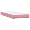 Sommier à lattes de lit avec matelas rose 100x220 cm velours 