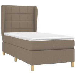 Sommier à lattes de lit avec matelas Taupe 90x190 cm Tissu 