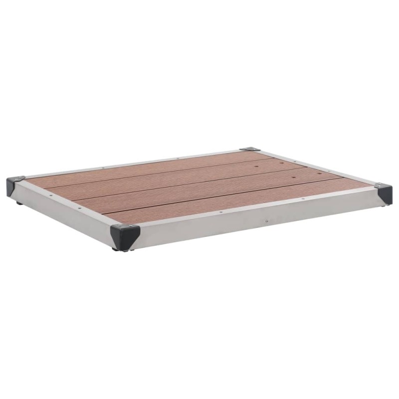 Receveur de douche extérieur WPC Inox 80x62 cm Marron 