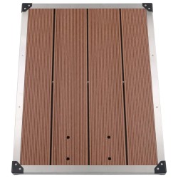 Receveur de douche extérieur WPC Inox 80x62 cm Marron 