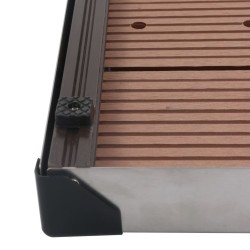 Receveur de douche extérieur WPC Inox 80x62 cm Marron 