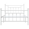 Cadre de lit métal sans matelas et pied de lit blanc 100x200 cm 