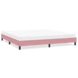 Cadre de lit sans matelas rose 200x210 cm velours 
