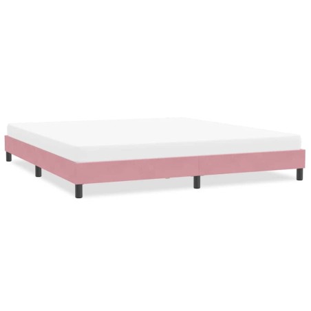 Cadre de lit sans matelas rose 200x210 cm velours 