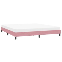 Cadre de lit sans matelas rose 200x210 cm velours 