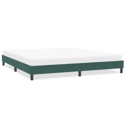 Cadre de lit sans matelas vert foncé 200x210 cm velours 
