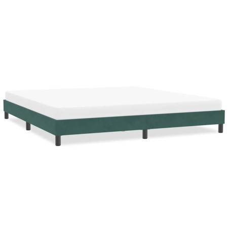 Cadre de lit sans matelas vert foncé 200x210 cm velours 
