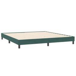 Cadre de lit sans matelas vert foncé 200x210 cm velours 