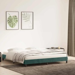 Cadre de lit sans matelas vert foncé 200x210 cm velours 