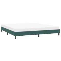 Cadre de lit sans matelas vert foncé 200x210 cm velours 