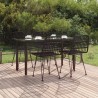 Ensemble à manger de jardin 5 pcs Noir Résine tressée 