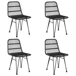 Ensemble à manger de jardin 5 pcs Noir Résine tressée 