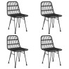 Ensemble à manger de jardin 5 pcs Noir Résine tressée 